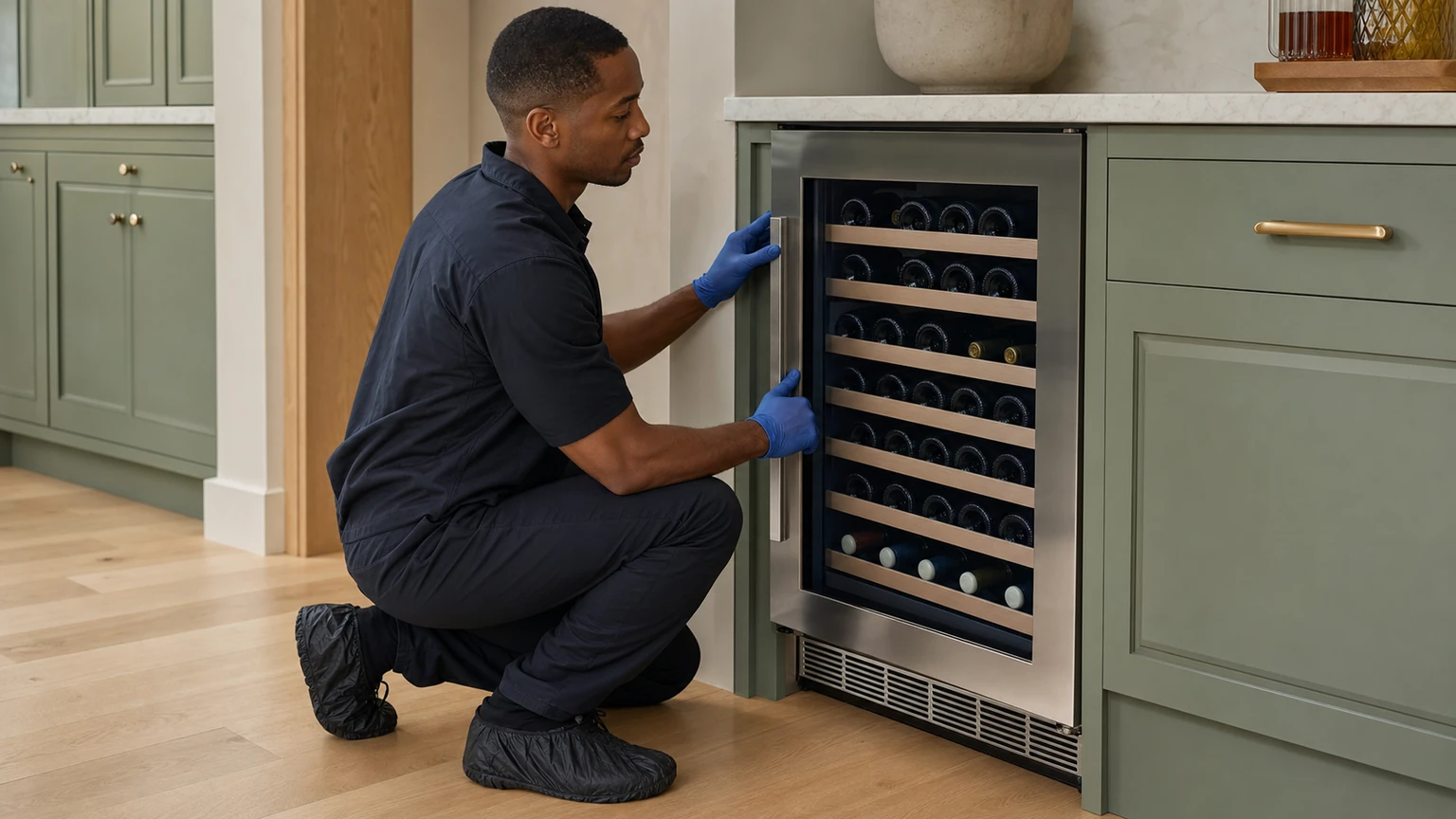 Built-in wine cooler diagnostic visit in the service area